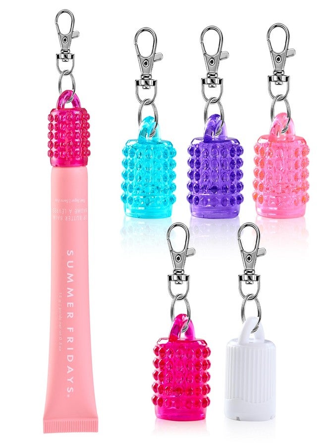 Wefanify Keychain Lip Balm Holder Cap for Summer Fridays 15g/0.5oz - Replacement Cap with Stopper, Lip Gloss Keychain, Convenient Keyring Accessory for Women & Moms, Prevent Loss - Image 1